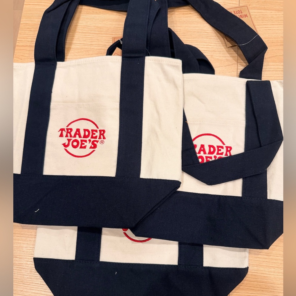 Trader Joe's MINI black Canvas Tote Bag (NWT)